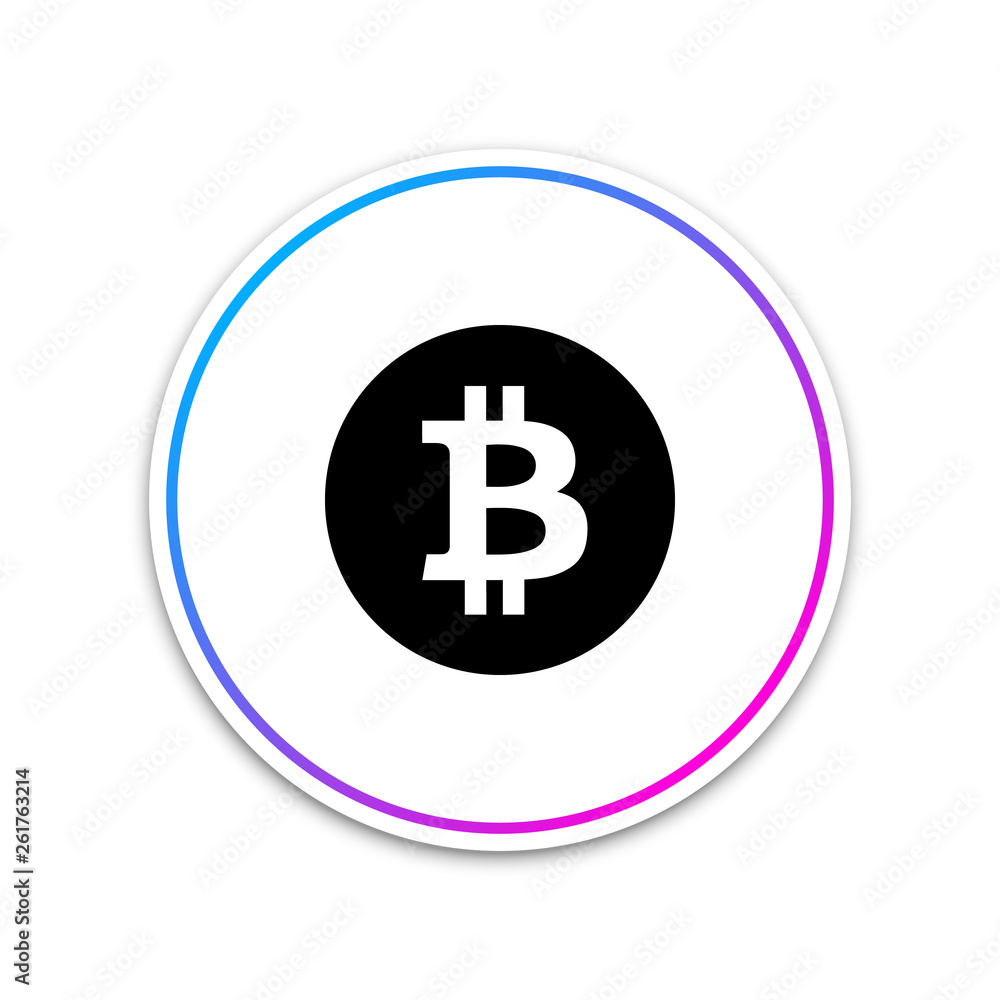 Cryptocurrency coin Bitcoin icon on white background. Bitcoin for internet money. Physical bit coin. Digital currency. Blockchain based secure crypto currency. Circle white button. Vector Illustration Cryptocurrency coin Bitcoin icon on white background. Bitcoin for internet money. Physical bit coin. Digital currency. Blockchain based secure crypto currency. Circle white button. Vector Illustration