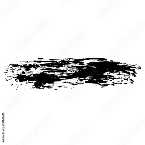 Black ink vector brush stroke. Vector illustration. Grunge texture.