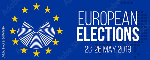 european elections 23-26 may 2019 vector poster