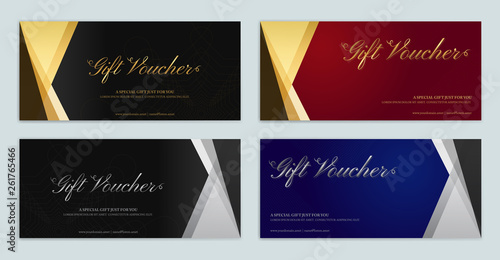Gift certificate, voucher, gift card or cash coupon template in vector format