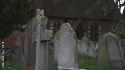 Cemetery in London by the church photo