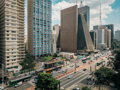 фотографія View of Paulista Avenue in São Paulo, Brazil