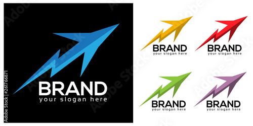 Electric plane Stock logo template. Set for print and web.