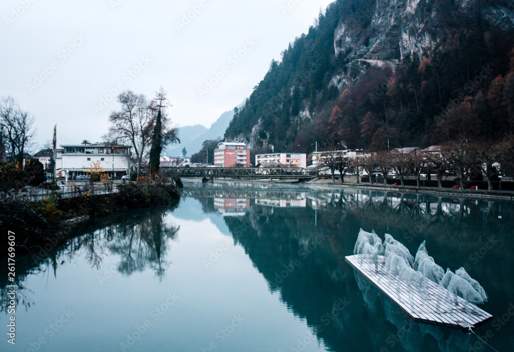 Fototapeta premium Dawn in Interlaken, Switzerland