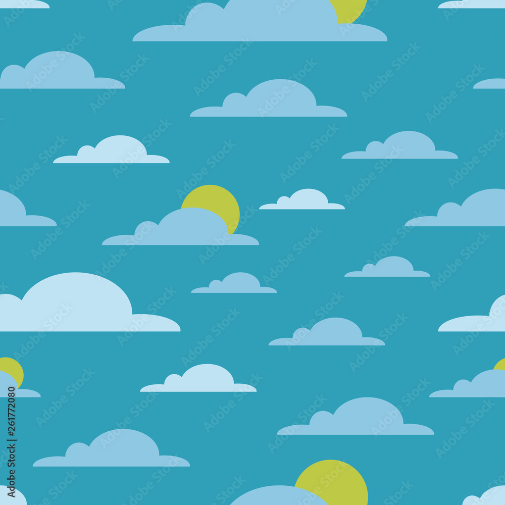 Seamless pattern with cloud and sun. Vector illustration Seamless pattern with cloud and sun. Vector illustration