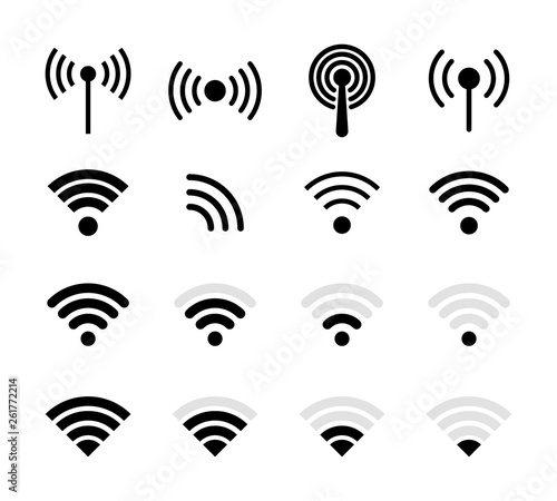 Big set wireless and wifi icons. Best collection. Vector Illustration.