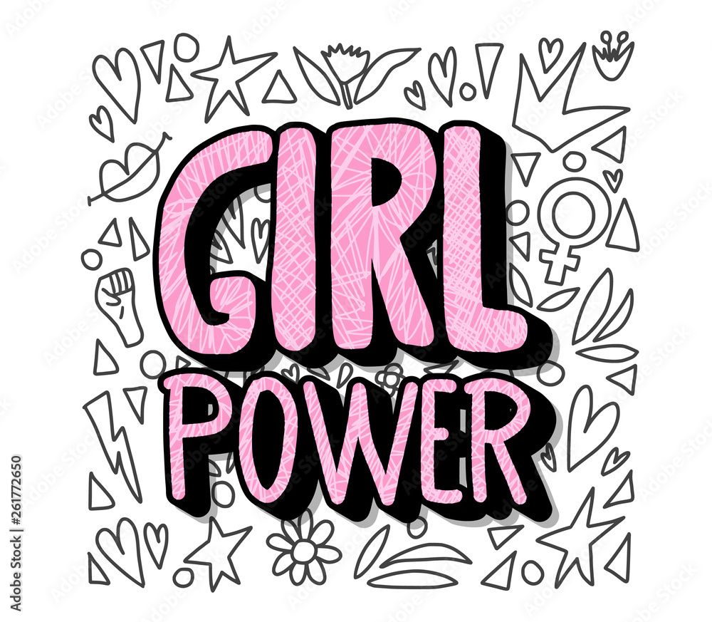 Girl power poster. Vector concept illustration.