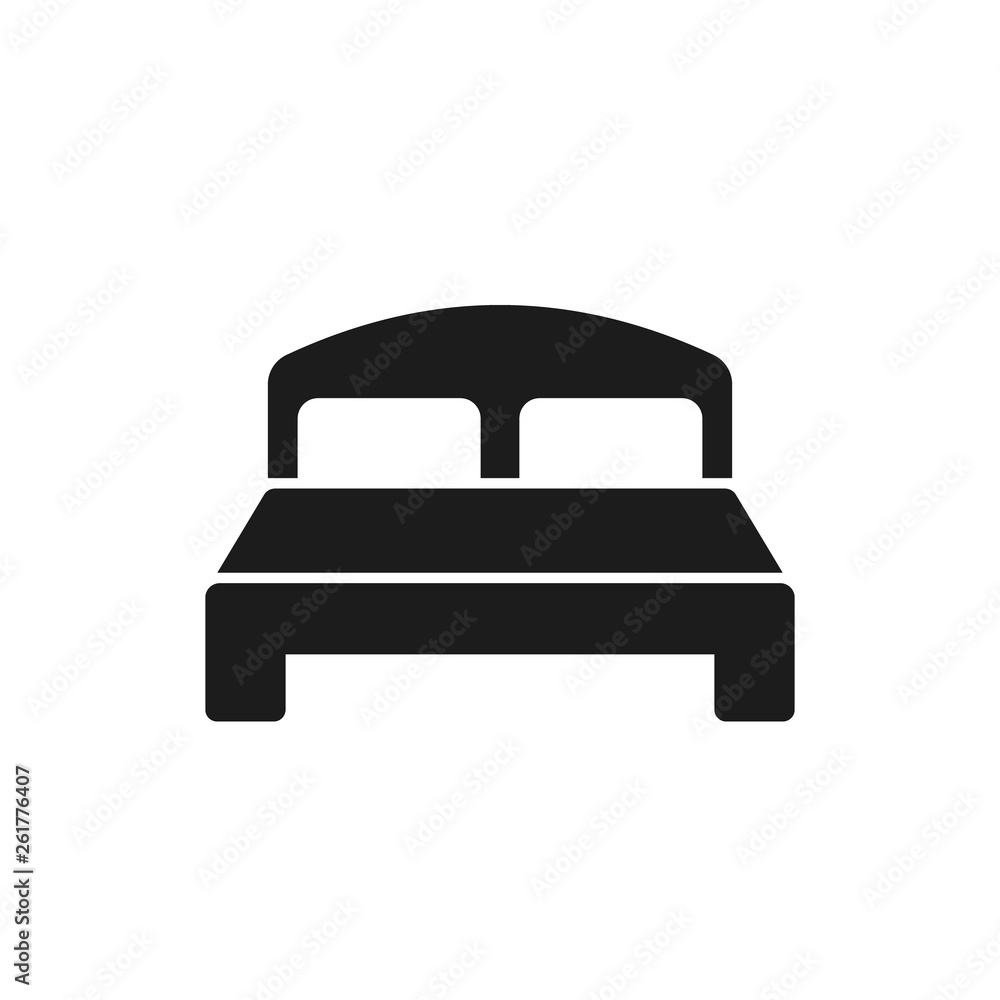 Bed icon. Flat design. Vector. Isolated. Bed icon. Flat design. Vector. Isolated.