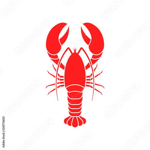 Lobster icon. Flat design. Vector. Isolated.