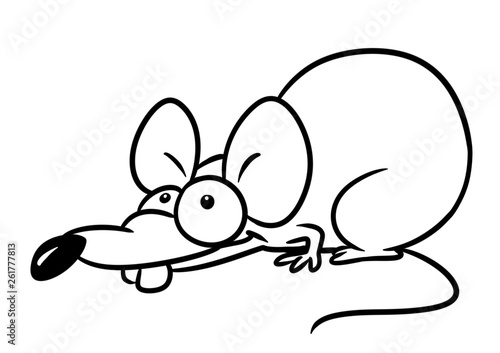 Rat animal character cartoon illustration isolated image coloring page