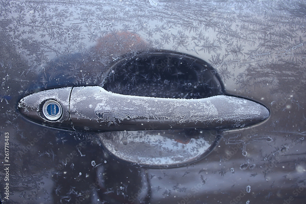 Fototapeta premium winter car trip / northern europe, scandinavia winter road by car