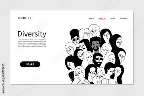 people presenting person team diversity in the company. Vector illustration.