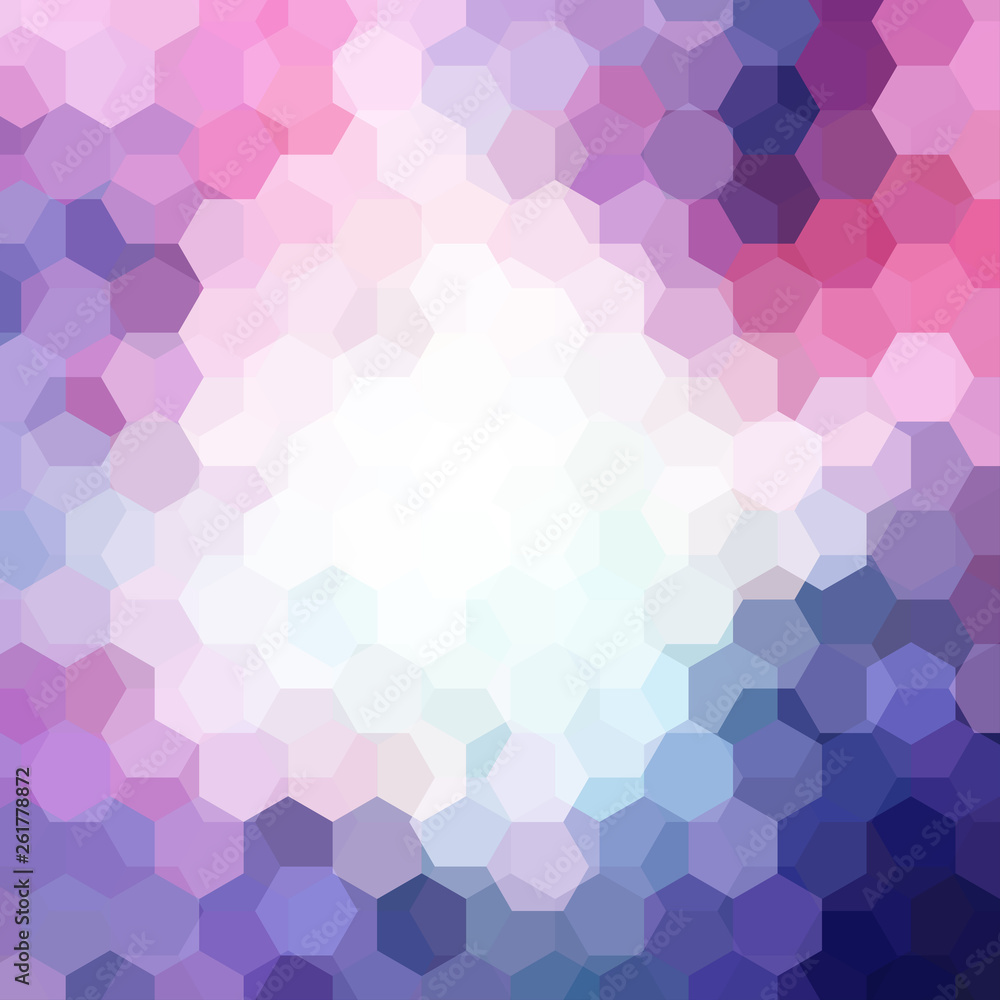 Background made of white, pink, purple hexagons. Square composition with geometric shapes. Eps 10 Background made of white, pink, purple hexagons. Square composition with geometric shapes. Eps 10