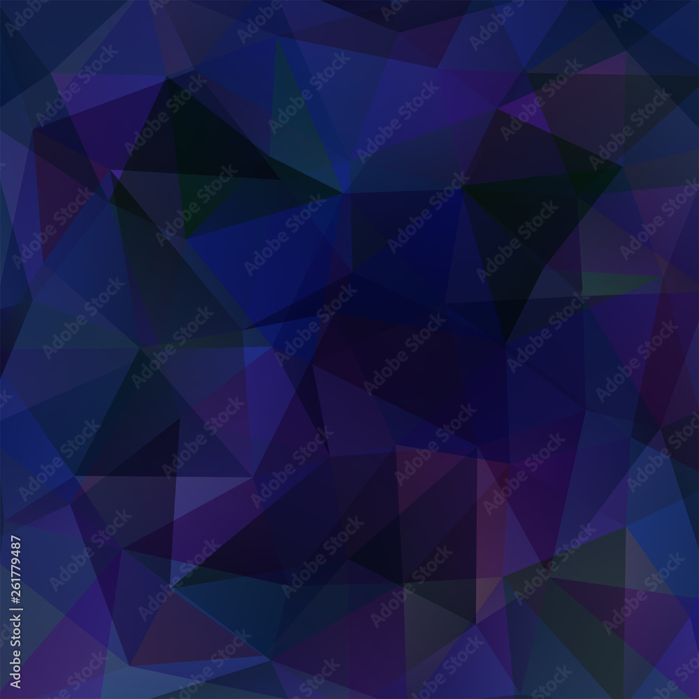 Obraz premium Abstract mosaic background. Triangle geometric background. Design elements. Vector illustration. Dark blue color.