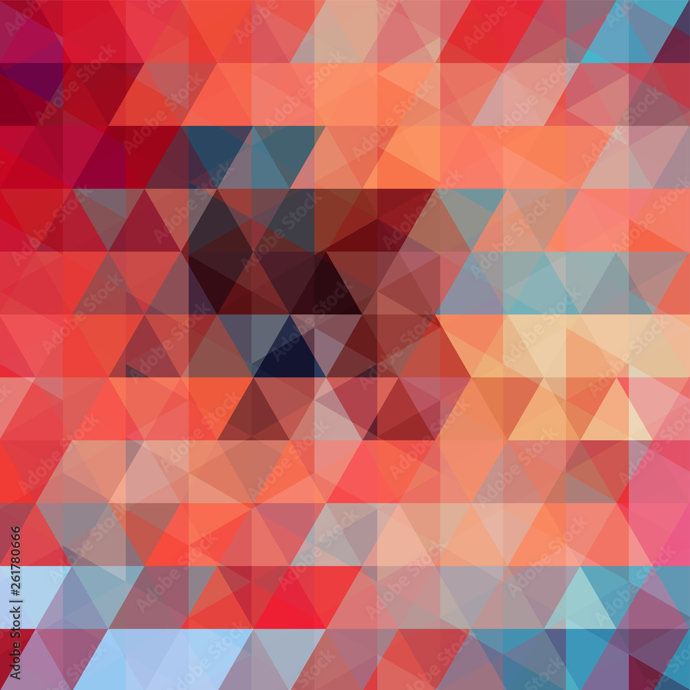 Background made of red, orange, blue triangles. Square composition with geometric shapes. Eps 10 Background made of red, orange, blue triangles. Square composition with geometric shapes. Eps 10