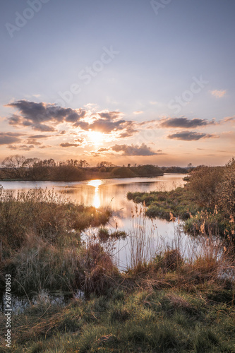 sunset over lake