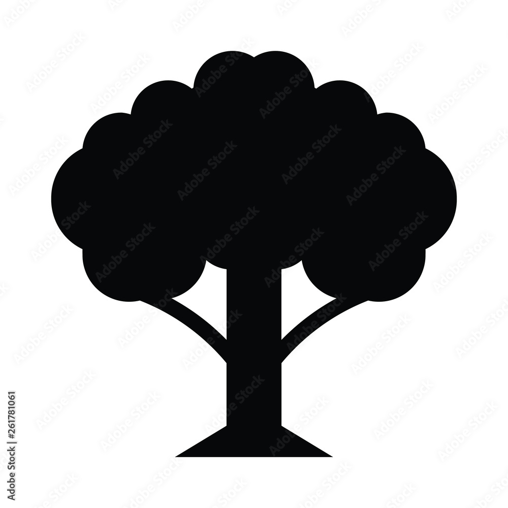 A black and white silhouette of a tree