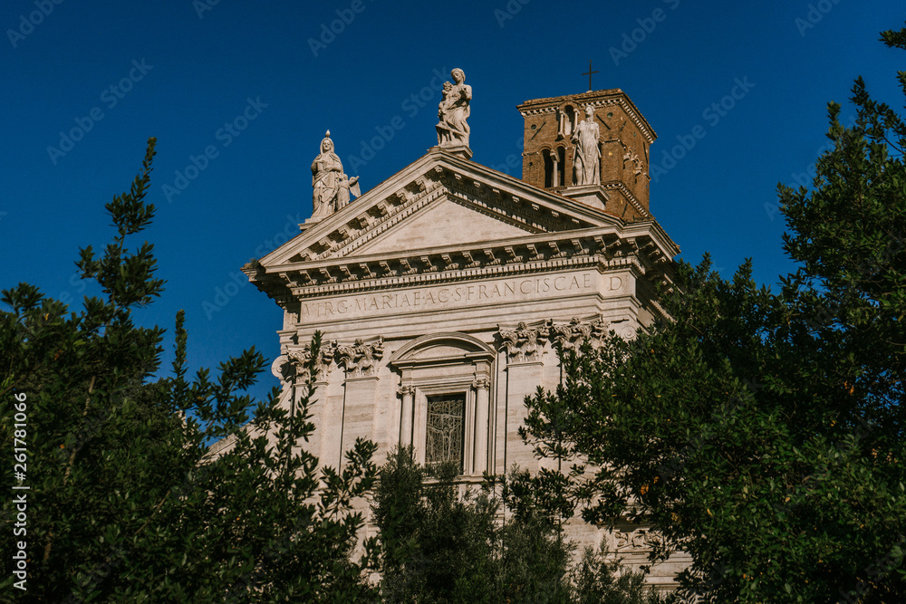 ROME, ITALY - 12 SEPTEMBER 2018: The Church of Santa Francesca Romana in the Roman forum