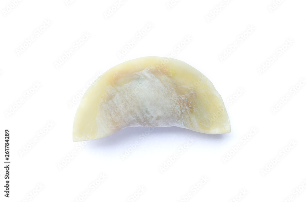 raw dumplings or gyoza isolated on white background