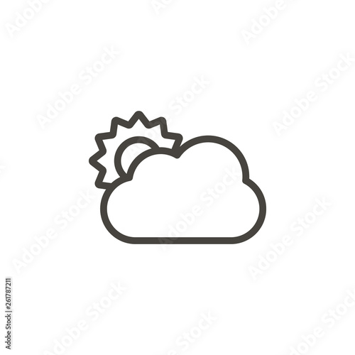 Sun, cloud vector icon. Element of weather for mobile concept and web apps illustration. Thin line icon for website design and development. Vector icon