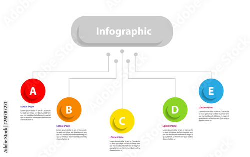 infographic 5 step presentation, infographic linear circle