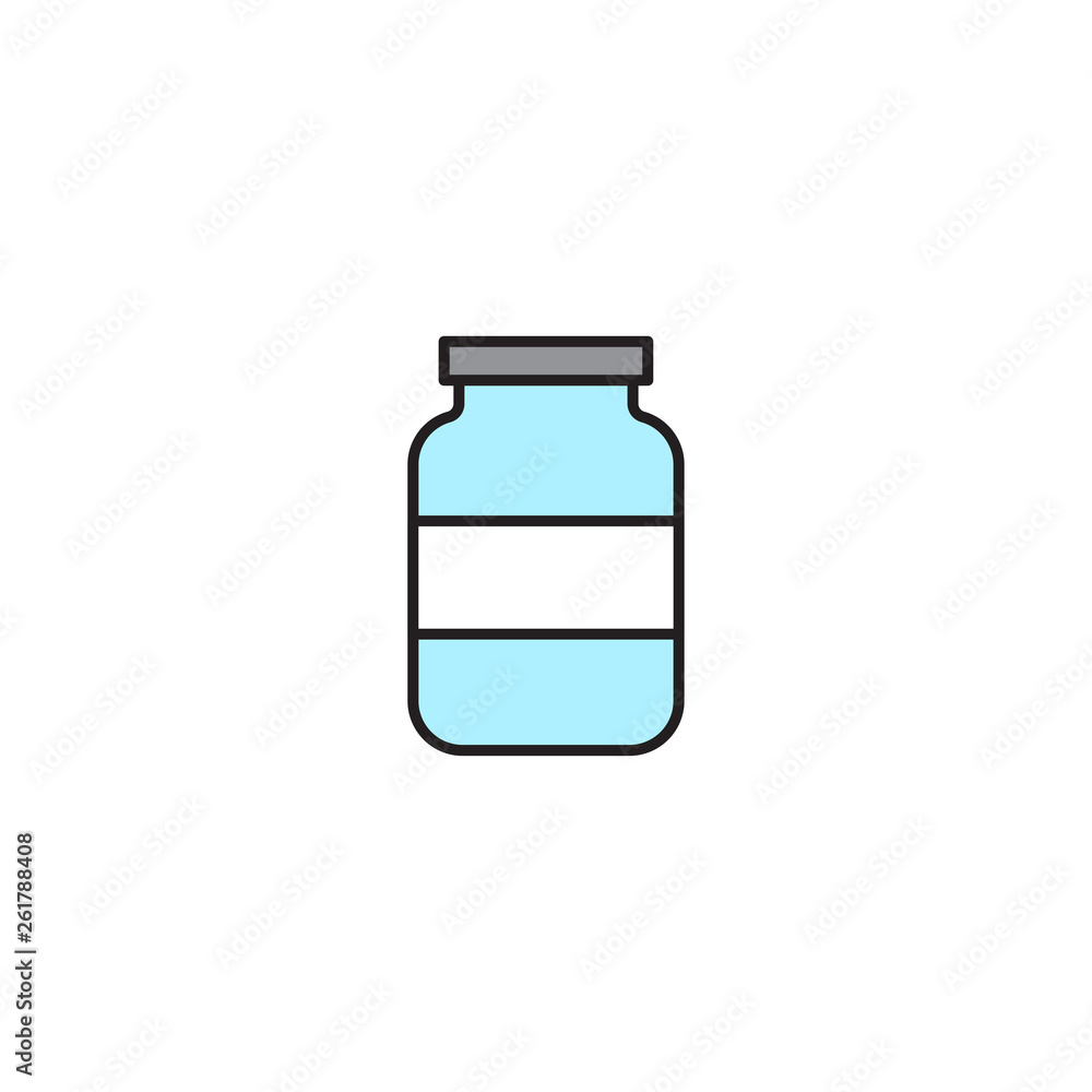 Glass jar vector icon, outline vector sign isolated on white background