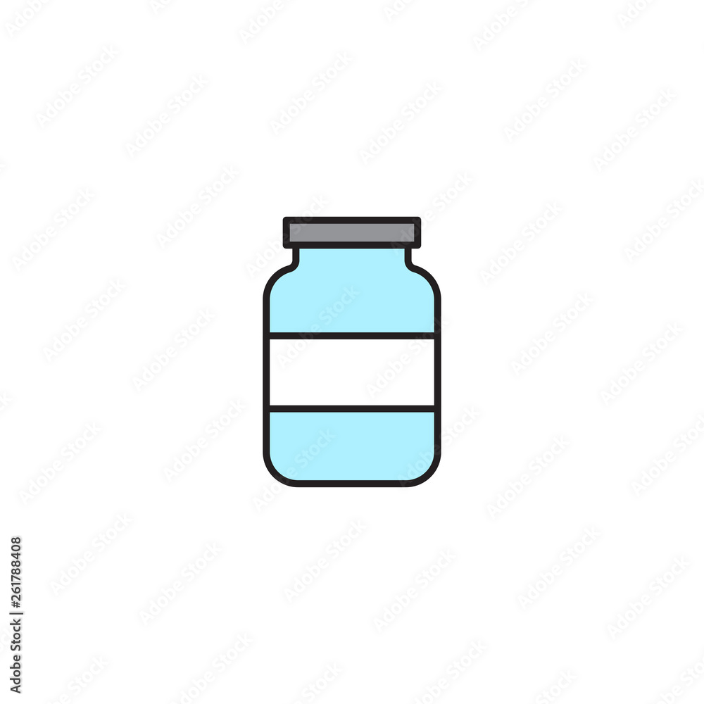 Glass jar vector icon, outline vector sign isolated on white background Glass jar vector icon, outline vector sign isolated on white background
