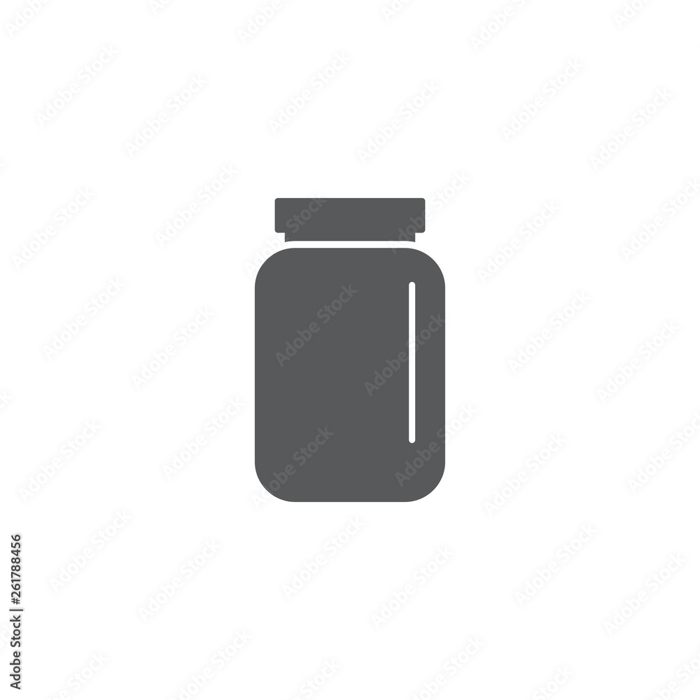 Glass jar vector icon, outline vector sign isolated on white background Glass jar vector icon, outline vector sign isolated on white background