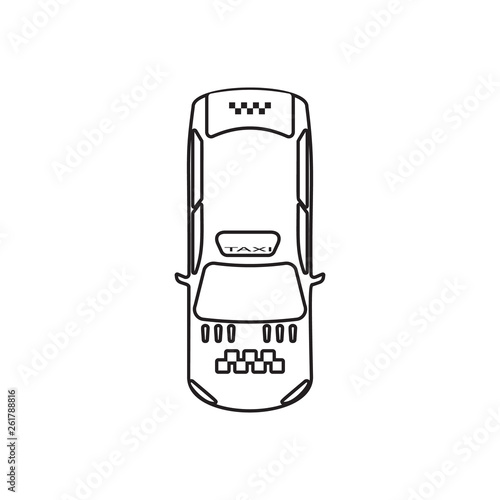 Taxi icon. Element of Transport view from above for mobile concept and web apps icon. Outline, thin line icon for website design and development, app development