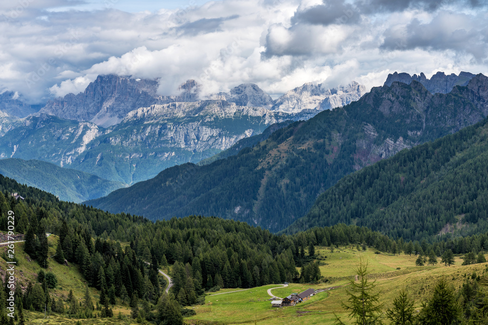 Views of the Val di Fassa in the Dolomites, Trentino Alto Adige, Italy