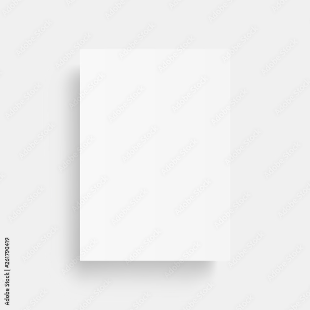 A4 paper page mockup isolated on white background. Vector illustration A4 paper page mockup isolated on white background. Vector illustration