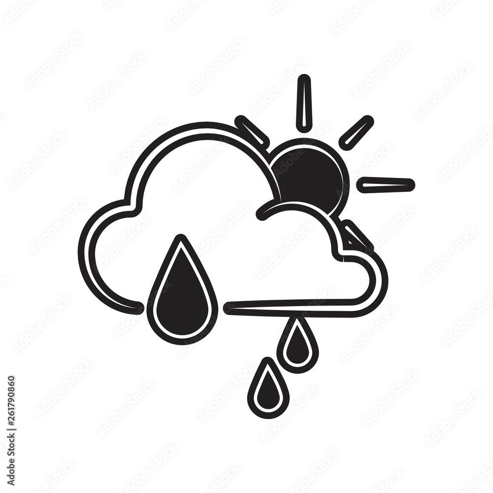 partial rain sign icon. Element of Weather for mobile concept and web apps icon. Outline, thin line icon for website design and development, app development