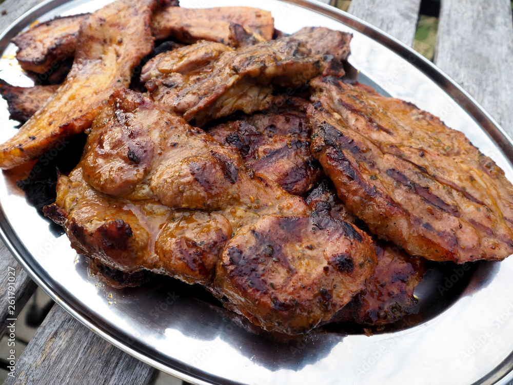 Delicious grilled barbecue meat Delicious grilled barbecue meat