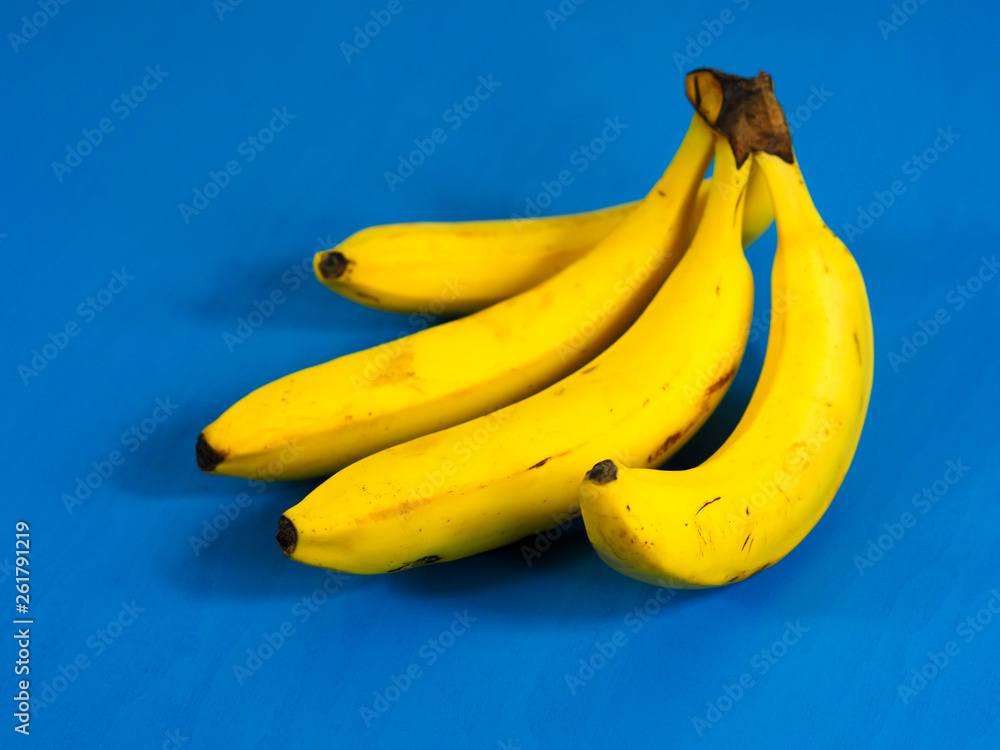 Ripe juicy yellow bananas
