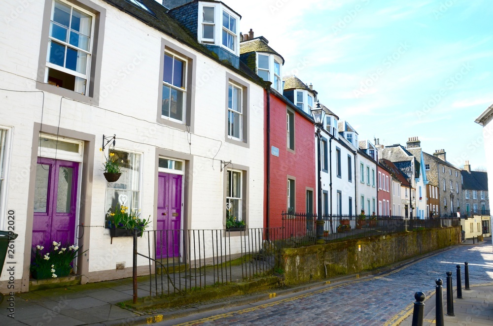 The colourful houses of South Queensferry, Scotland