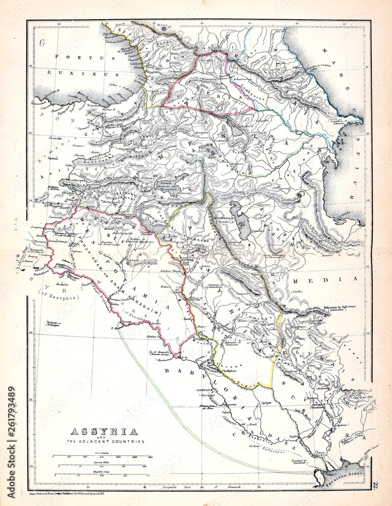 Obraz premium Old map. Engraving image