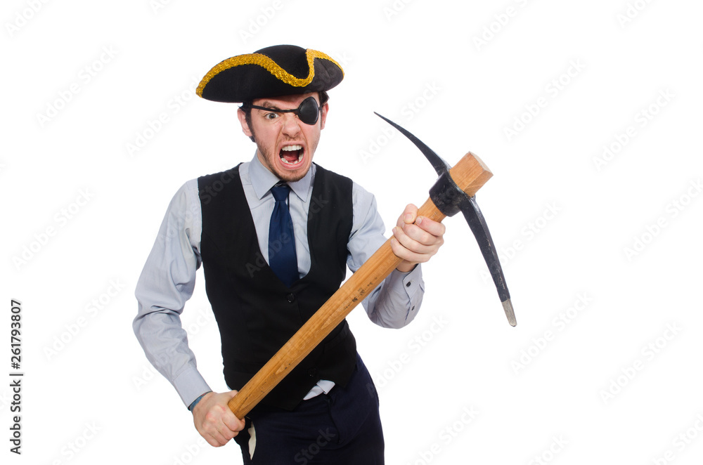 Businessman pirate isolated on white background Businessman pirate isolated on white background
