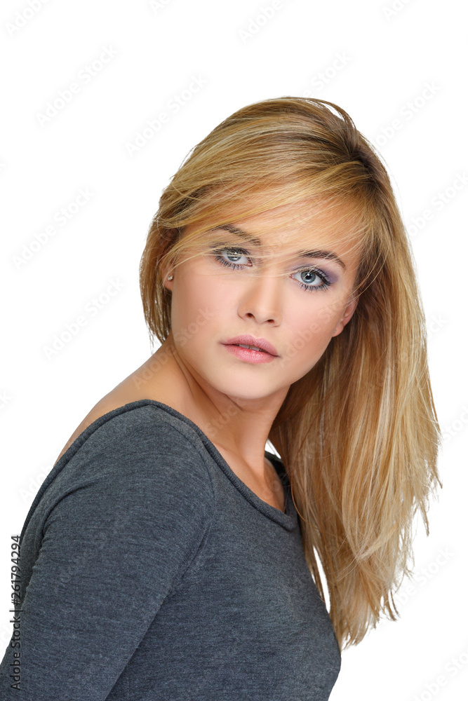 Young cute girl with flying hair Young cute girl with flying hair