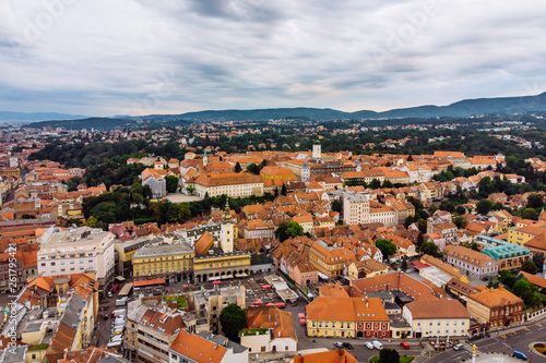 aerial view of zagreb old city