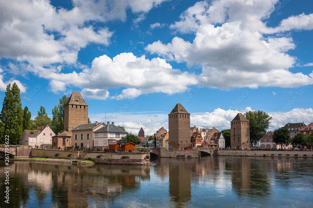 Strasbourg, medieval bridge Ponts Couverts in the 