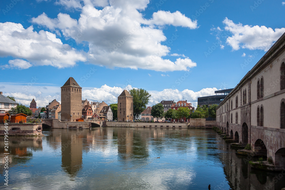 Strasbourg, medieval bridge Ponts Couverts in the 