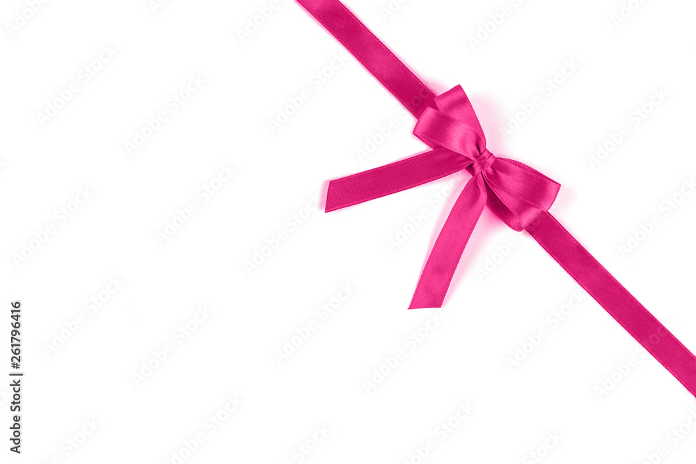 Shiny pink silk ribbon on white background. Shiny pink silk ribbon on white background.