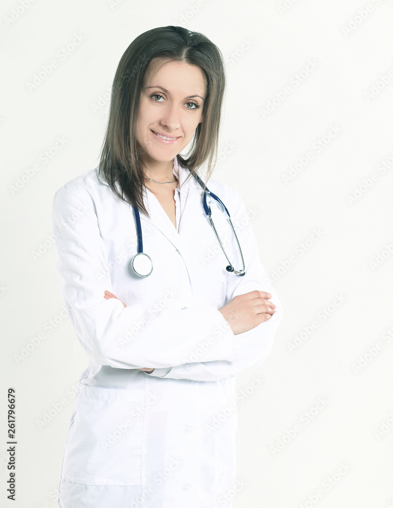 portrait of a physician.isolated on white background portrait of a physician.isolated on white background
