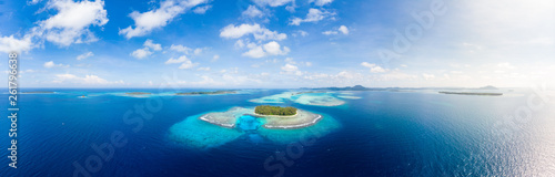 Tableau sur toile Aerial view Banyak Islands Sumatra tropical archipelago Indonesia, Aceh, coral reef white sand beach
