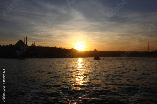 Sundown at the Bosporus in Istanbul