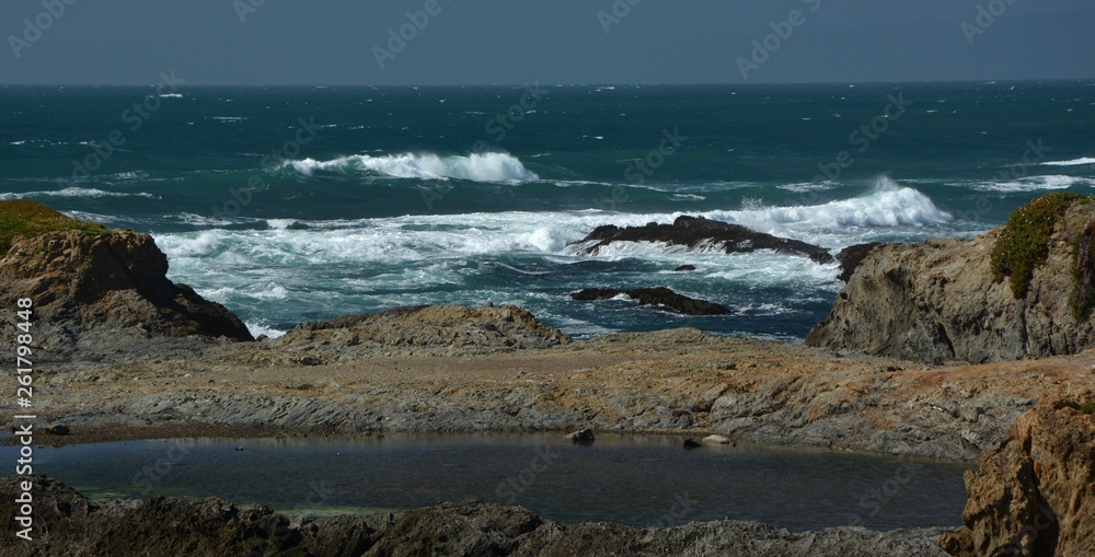 Impressions from Fort Bragg Glass Beach in Mendocino County from April 28, 2017, California USA Impressions from Fort Bragg Glass Beach in Mendocino County from April 28, 2017, California USA