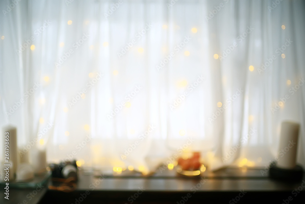 blurred window background / home cosiness concept window view