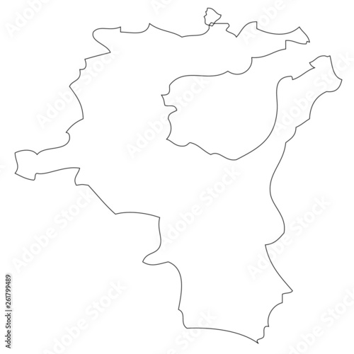Saint Gallen. A map of the province of Switzerland
