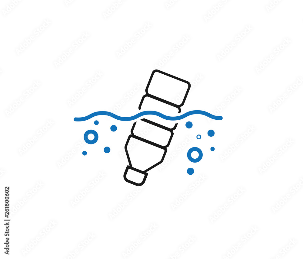  plastic bag flow on water icon