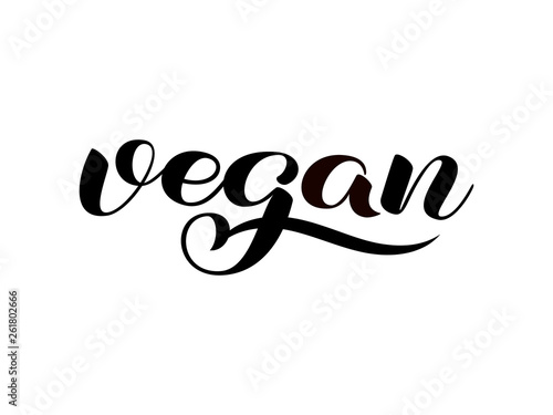 Vegan brush lettering. Vector illustration for decoration